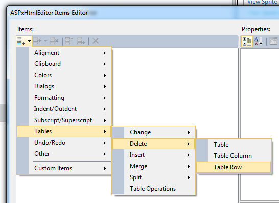 10.2 Html Editor Items Editor Dialog