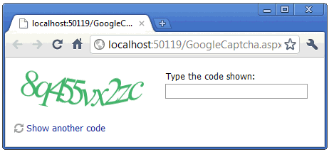ASP.NET Captcha - Google Style