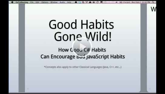 DevExpress JavaScript jQuery Webinar - Good C# Habits Can Encourage Bad JavaScript Habits