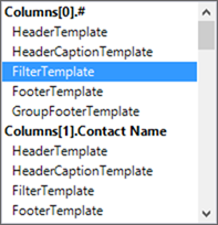 DevExpress ASP.NET GridView Filter Template