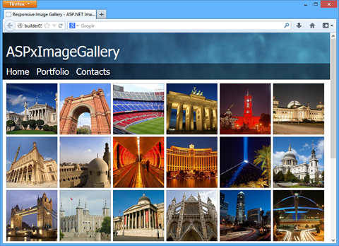 DevExpress ASP.NET Image Gallery Control - Responsive - Desktop Browser