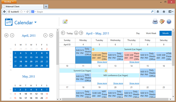 DevExpress ASP.NET Metropolis Blue Theme - Calendar