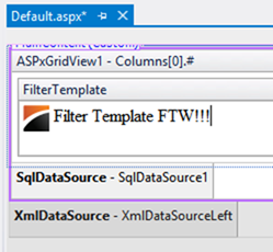 DevExpress ASP.NET GridView Filter Template Editing
