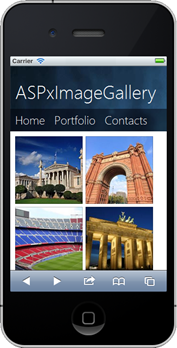 DevExpress ASP.NET Image Gallery Control - Responsive - iPhone Mobile Browser