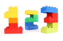 Lego built into 1, 2, 3