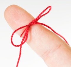String around finger as reminder