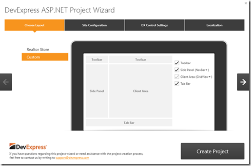 DevExpress ASP.NET iOS Project Wizard