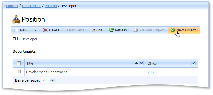 Before - object navigation placement