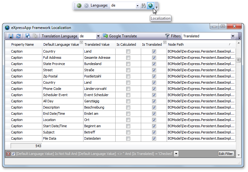 LocalizationForm Localization Form