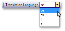 Select Translation Language Action Select Translation Language Action