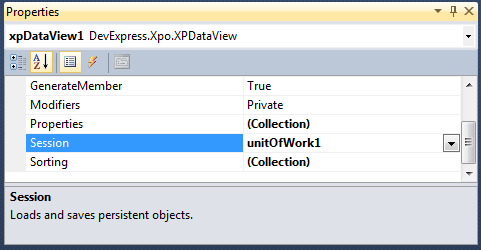 Properties Dialog - Setting the Session Property