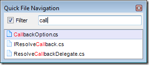 Quick File Navigation-call
