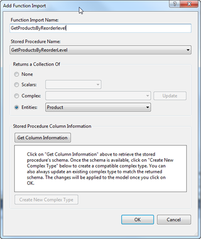 Add Function Import dialog
