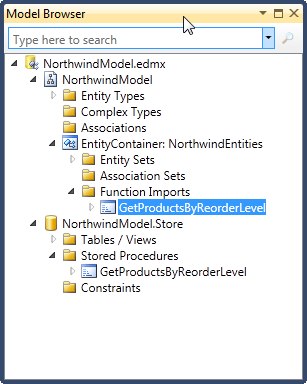 Model Browser with CSDL Level Model Defined Function
