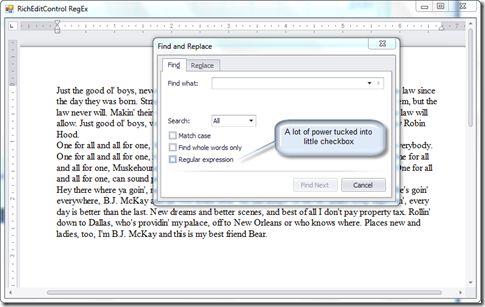 Regular Expressions are Supported in XtraRichEdit