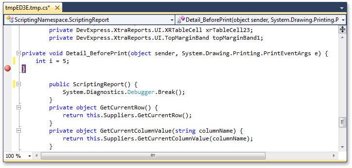 Setting a breakpoint at Visual Studio runtime