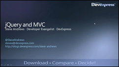 jQuery and MVC Webinar Recording