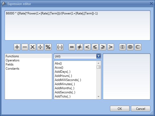 WPF Pivot Grid - Unbound Expression Editor