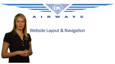 DX Airways - Website Layout & Navigation DX Airways - Website Layout & Navigation