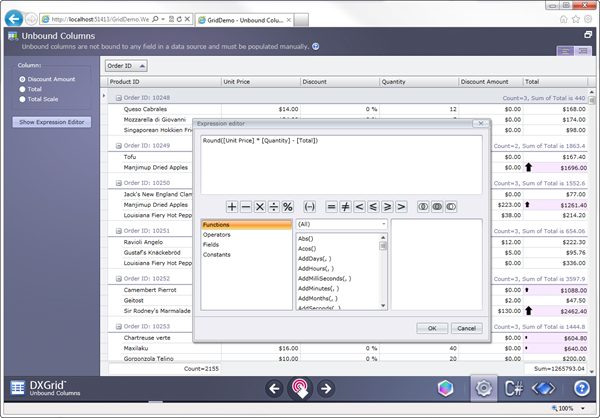 DevExpress_Silverlight_Grid_Unbound_Expression_Editor