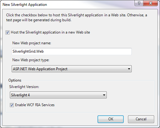 New SL Project - WCF RIA Services