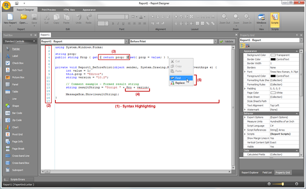 XtraReports_Script_Editor