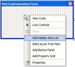 Implementing a Custom Customization Form