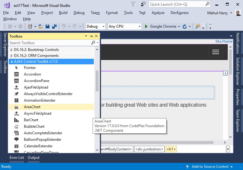 ASP.NET AJAX Control Toolkit - v17.0.0 - Visual Studio 2017 Support