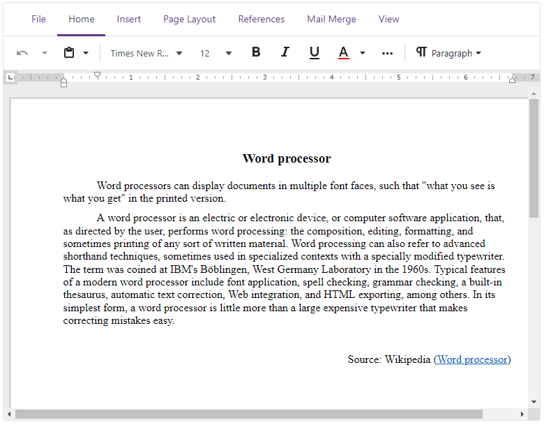 Blazor Rich Text and Word Document Editor