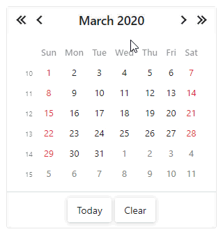 DevExpress Blazor Calendar Navigation