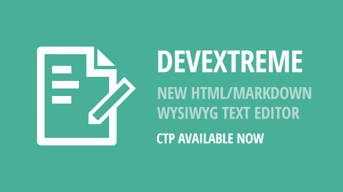 DevExtreme - HTML/Markdown WYSIWYG Text Editor (CTP in v18.2)