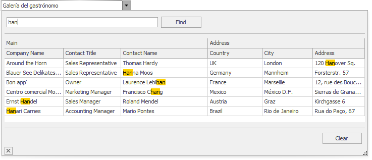 WinForms Search Lookup Control