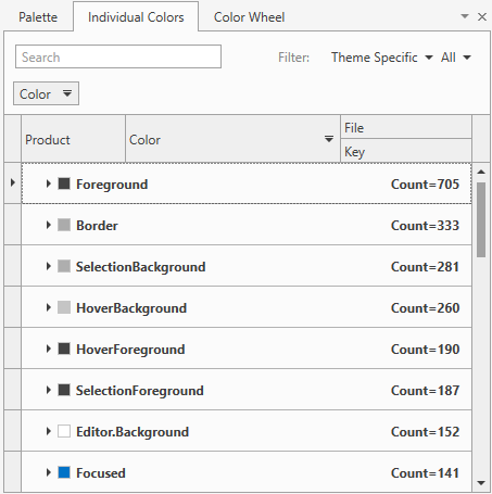 WPF Theme Designer: Palette Colors