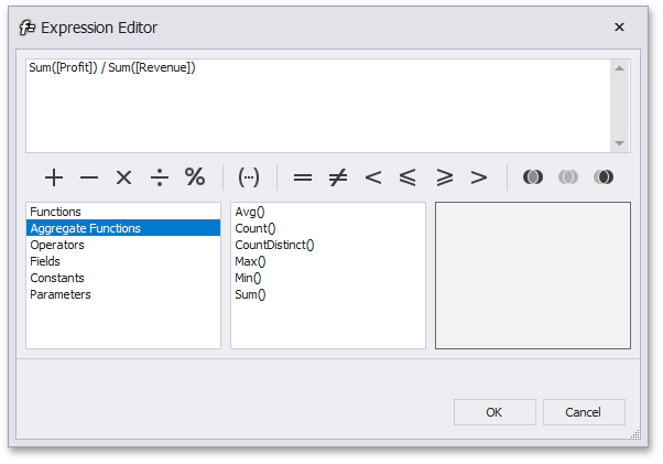 DevExpress Dashboard - Expression Editor