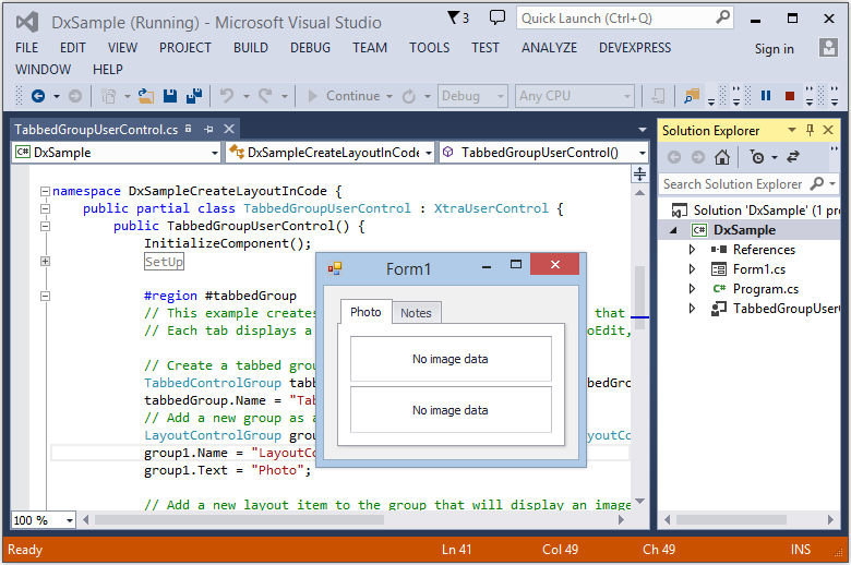 WinForms Demos - Visual Studio Code Snippets