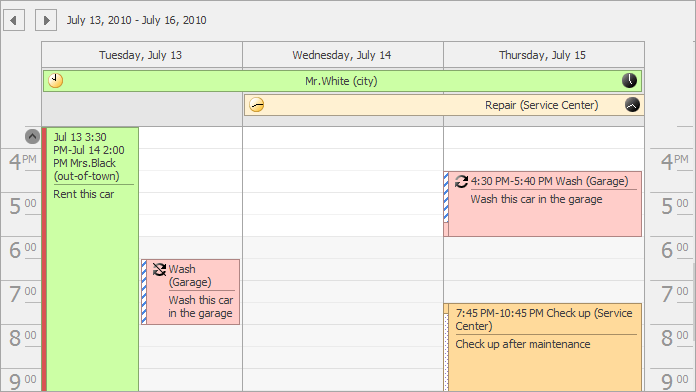 WinForms Scheduler-Calendar Time Ruler
