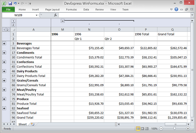 WinForms and ASP.NET Pivot Grid Excel Data Export