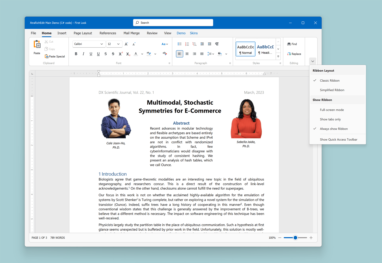 Office 365 Style in WinForms Ribbon UI, DevExpress