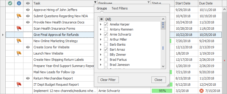 Data Grid Excel-style Group Filters