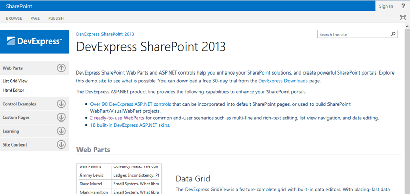 DevExpress ASP.NET and SharePoint 2013