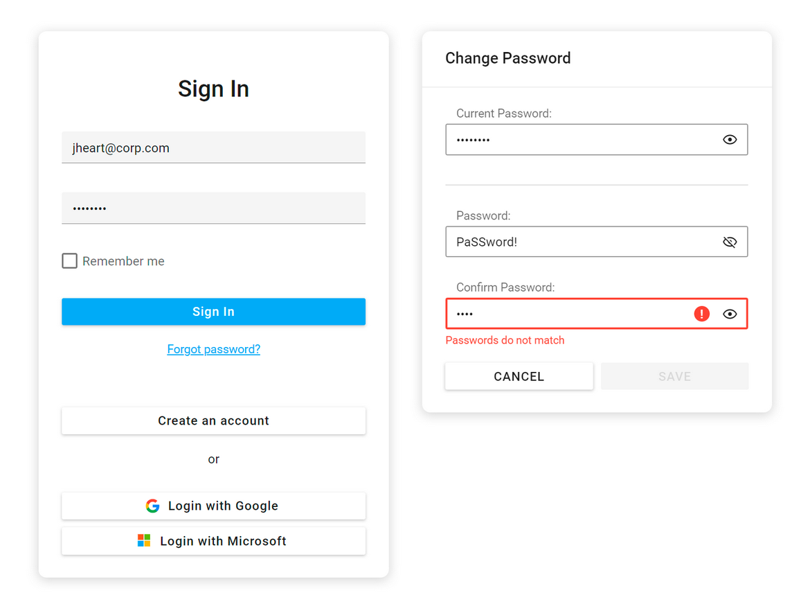 Authentication forms