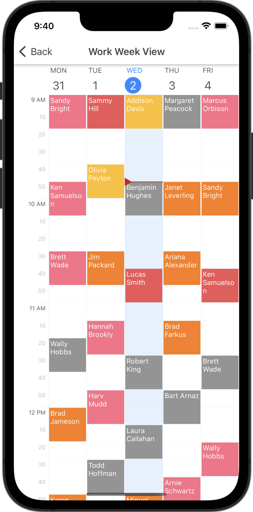 Scheduler demo app for iOS