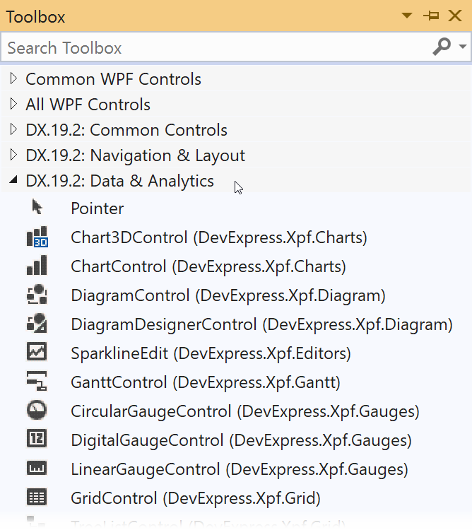 DevExpress Visual Studio Toolbox Integration